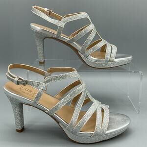 NEW Naturalizer Women’s Baylor Strappy Sandals Silver Size 7.5M